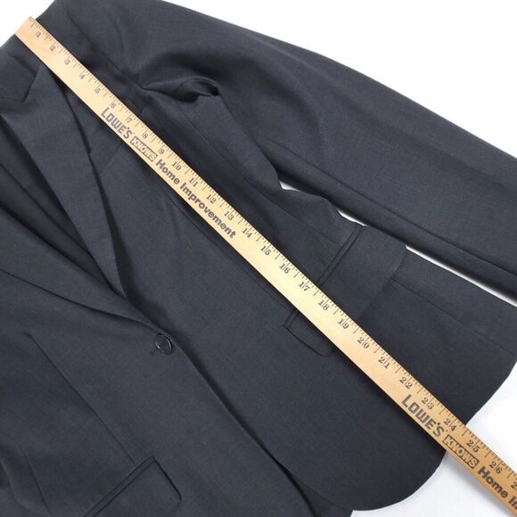 THEORY Wool Gabe B Tailor Classic Single Button Blazer Suit Jacket Womens 8 Gray - Picture 4 of 9